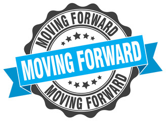 moving forward stamp. sign. seal