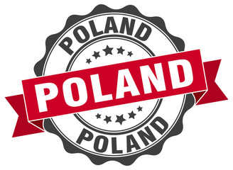 Obraz premium Poland round ribbon seal
