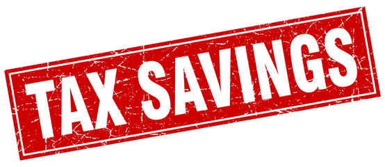 tax savings square stamp