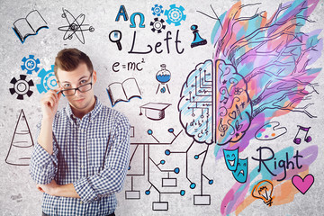 Creative and analytical thinking concept