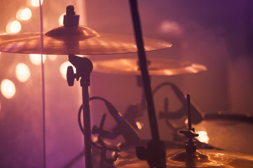 Fototapeta premium Drummer plays on rock drum set