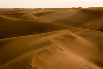 Fototapeta na wymiar Sand dunes while sandstorm