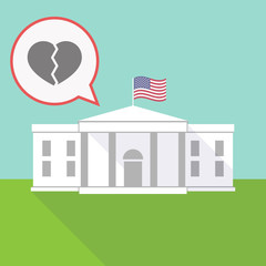 the White House with a balloon and a broken heart