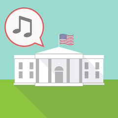 the White House with a balloon and a note music