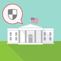 the White House with a balloon and a shield