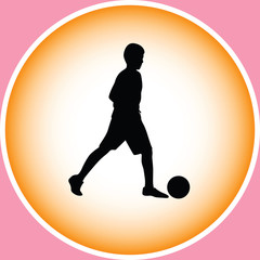 Fototapeta na wymiar kid play soccer