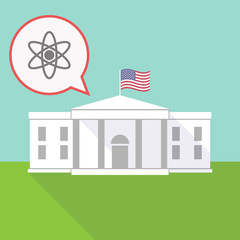 the White House with a balloon and an atom