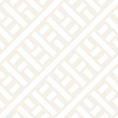 Interlacing Lines Subtle Lattice. Ethnic Monochrome Texture. Vector Seamless Black and White Pattern.