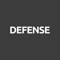 Isolated vector illustration of the word DEFENSE