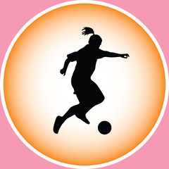 Fototapeta na wymiar woman play soccer