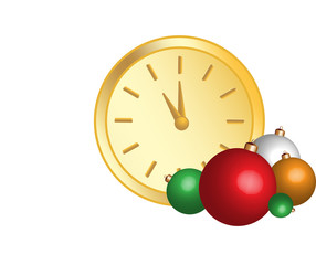Clock and Christmas decorations