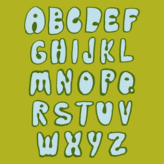 Graphic Font for your design. Hand drawn calligraphy lettering alphabet. Stylish letters with in figures. Vector illustration.