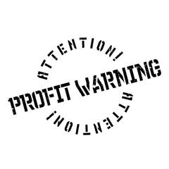 Profit Warning rubber stamp. Grunge design with dust scratches. Effects can be easily removed for a clean, crisp look. Color is easily changed.