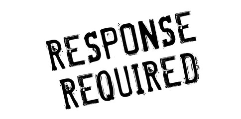 Response Required rubber stamp. Grunge design with dust scratches. Effects can be easily removed for a clean, crisp look. Color is easily changed.