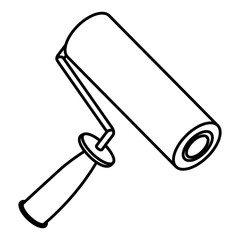 figure paint roller icon, vector illustraction design