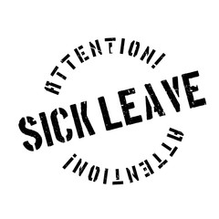 Sick Leave rubber stamp. Grunge design with dust scratches. Effects can be easily removed for a clean, crisp look. Color is easily changed.