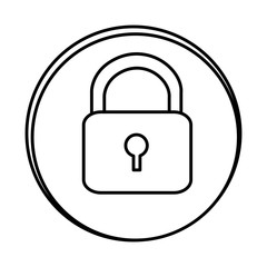 silhouette symbol lock icon, vector illustraction design image