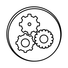 silhouette symbol gears icon, vector illustraction design image