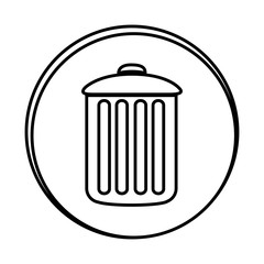 silhouette symbol can trash icon, vector illustraction design
