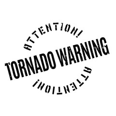 Tornado Warning rubber stamp. Grunge design with dust scratches. Effects can be easily removed for a clean, crisp look. Color is easily changed.