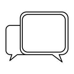 silhouette square chat bubbles icon, vector illustraction design