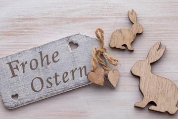 Easter and spring decoration, flowers and eggs.