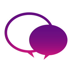 purple round chat bubbles icon, vector illustraction design