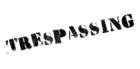 Trespassing rubber stamp. Grunge design with dust scratches. Effects can be easily removed for a clean, crisp look. Color is easily changed.