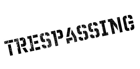 Trespassing rubber stamp. Grunge design with dust scratches. Effects can be easily removed for a clean, crisp look. Color is easily changed.