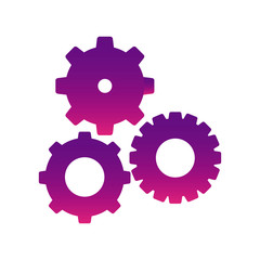purple gears sign icon, vector illustraction design image