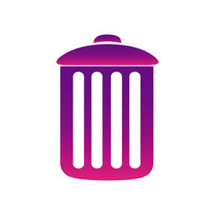 purple can trash icon, vector illustraction design