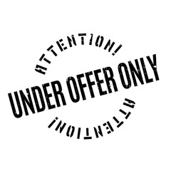 Under Offer Only rubber stamp. Grunge design with dust scratches. Effects can be easily removed for a clean, crisp look. Color is easily changed.