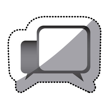 recommend clip art: grayscale square chat bubbles icon, vector illustraction design