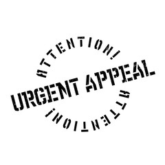 Urgent Appeal rubber stamp. Grunge design with dust scratches. Effects can be easily removed for a clean, crisp look. Color is easily changed.