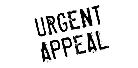 Urgent Appeal rubber stamp. Grunge design with dust scratches. Effects can be easily removed for a clean, crisp look. Color is easily changed.