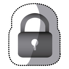grayscale lock close icon, vector illustraction design image