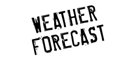 Weather Forecast rubber stamp. Grunge design with dust scratches. Effects can be easily removed for a clean, crisp look. Color is easily changed.