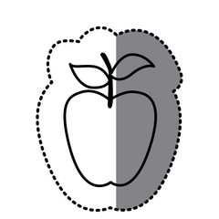 figure long apple fruit icon, vector illustraction design