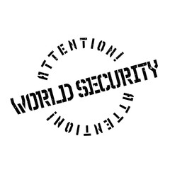 World Security rubber stamp. Grunge design with dust scratches. Effects can be easily removed for a clean, crisp look. Color is easily changed.