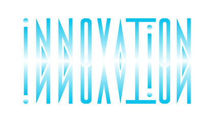 Abstract logo from the word innovation in a direct and mirrored form