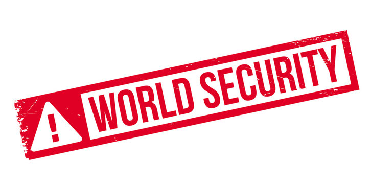 World Security rubber stamp. Grunge design with dust scratches. Effects can be easily removed for a clean, crisp look. Color is easily changed.