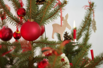 Decorated Christmas tree, part of