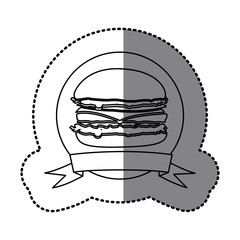 figure emblem hamburger fast food icon, vector illustraction design