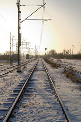 Fototapeta na wymiar sunrise over the trackway