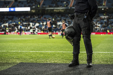 Fototapeta premium Policeman in the soccer field
