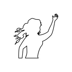 Woman black silhouette icon vector illustration graphic design