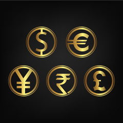 international currency icon collection
