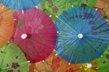 Several cocktail umbrellas