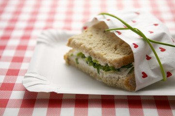 A packed bread with chives