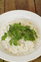 Rice with fresh coriander